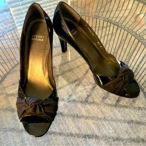 Stuart Weitzman Patent Leather Peep Toe Heels